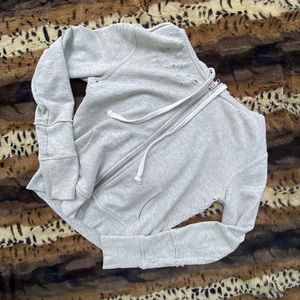 FREE PEOPLE Distressed Zip Up Jacket